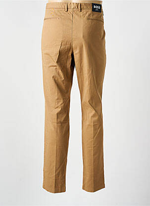 Pantalon chino fermeture zippée sous rabat avec crochet marron HUGO BOSS homme