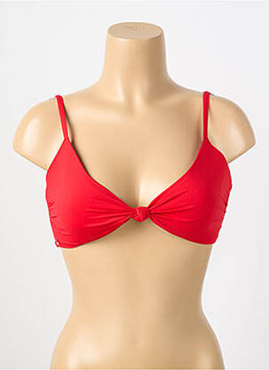 Haut de maillot de bain stretch haut soutien-gorge moulé rouge LACOSTE femme