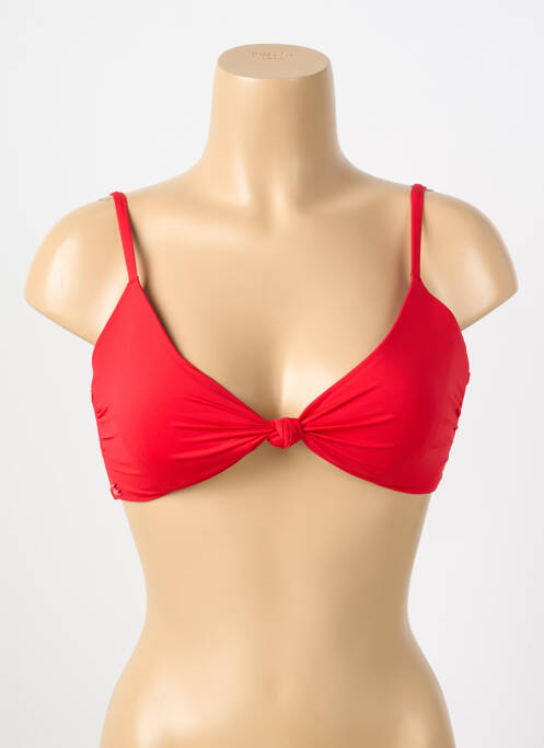 Haut de maillot de bain stretch haut soutien-gorge moulé rouge LACOSTE femme