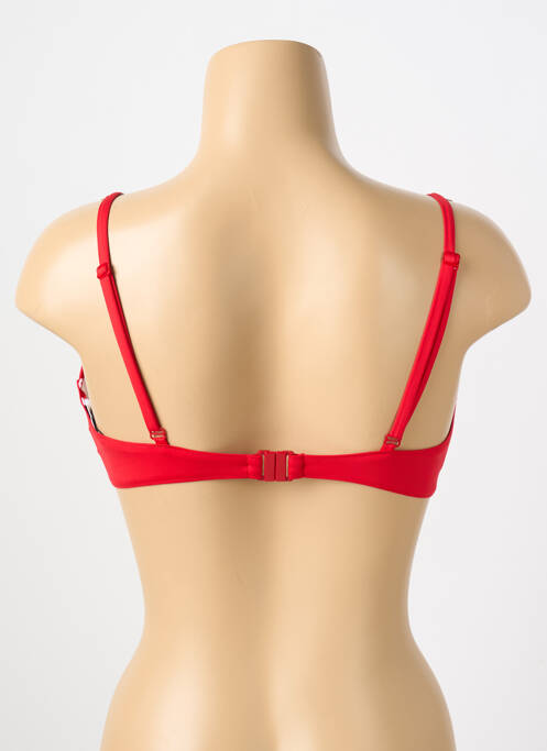 Haut de maillot de bain stretch haut soutien-gorge moulé rouge LACOSTE femme
