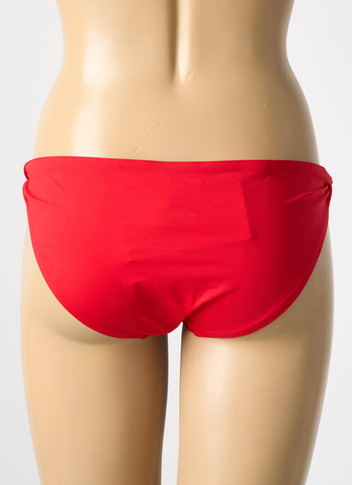 Bas de maillot de bain effet matière satinée rouge LACOSTE femme