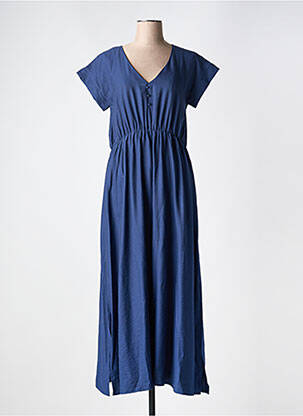 Robe longue manches courtes manches courtes bleu C'EST BEAU LA VIE femme