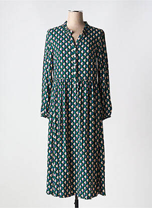 Robe longue manches longues manches longues vert C'EST BEAU LA VIE femme