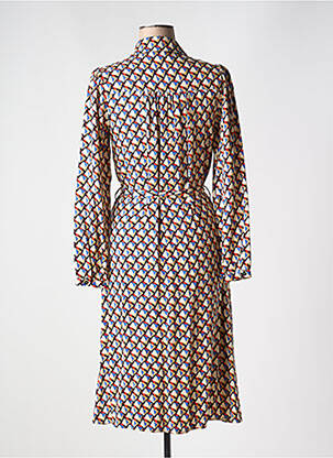 Robe mi-longue imprimé fantaisie manches longues noir C'EST BEAU LA VIE femme