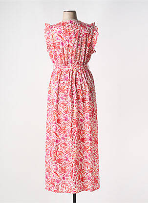 Robe longue manches courtes manches courtes rose BY ONE femme