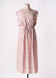 Robe longue manches courtes manches courtes rose C'EST BEAU LA VIE femme