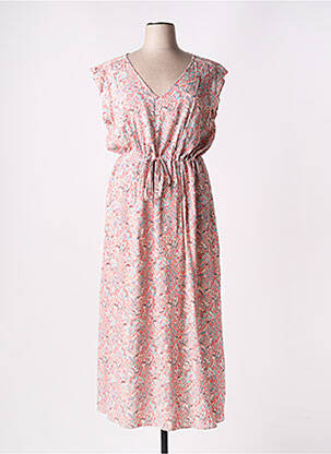 Robe longue manches courtes manches courtes rose C'EST BEAU LA VIE femme