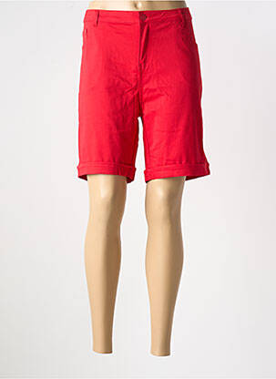 Bermuda tissage popeline taille normale rouge WORLD FASHION femme