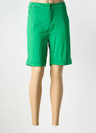 Bermuda tissage popeline taille normale vert WORLD FASHION femme
