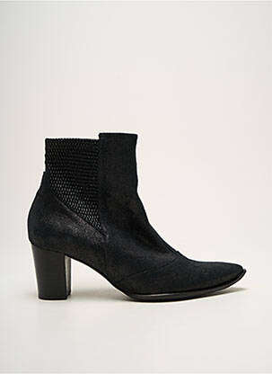 Bottines/boots tissage satiné talon de 4 à 6cm noir FRANCE MODE femme