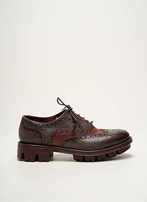 Derbies tissage satiné talon plat jusqu'à 3cm rouge CAFE NOIR femme