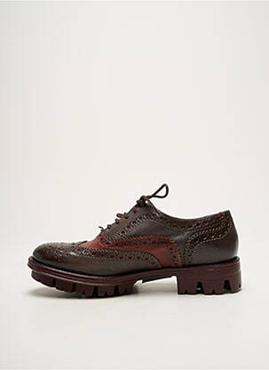Derbies tissage satiné talon plat jusqu'à 3cm rouge CAFE NOIR femme