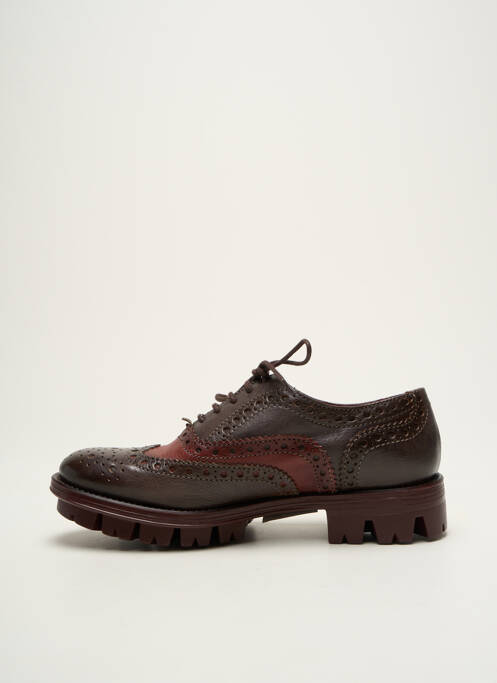 Derbies tissage satiné talon plat jusqu'à 3cm rouge CAFE NOIR femme