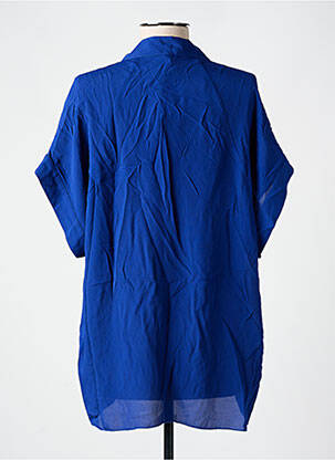 Blouse tissage crêpe manches courtes bleu IMPERIAL femme