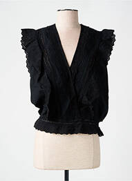 Blouse manches courtes manches courtes noir FREEMAN T.PORTER femme