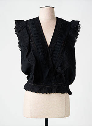 Blouse manches courtes manches courtes noir FREEMAN T.PORTER femme
