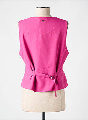 Gilet sans manche poches rose PLEASE femme