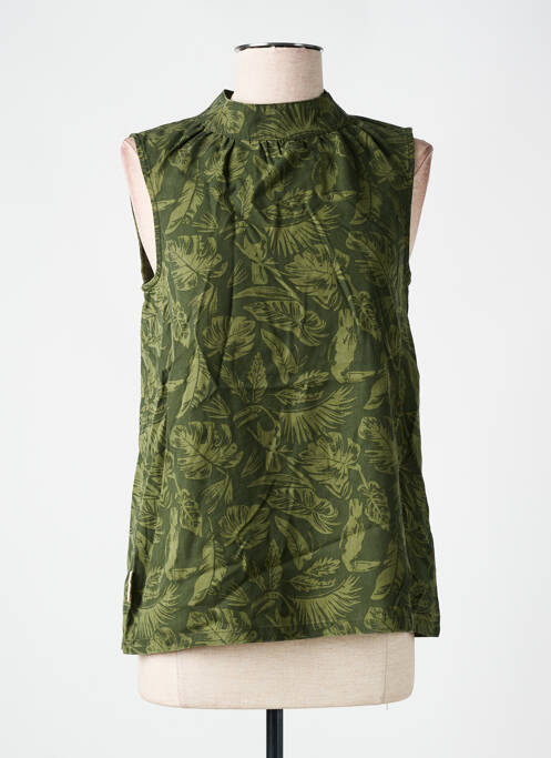 Blouse fermeture boutonnée au dos sans manche vert RAGWEAR femme