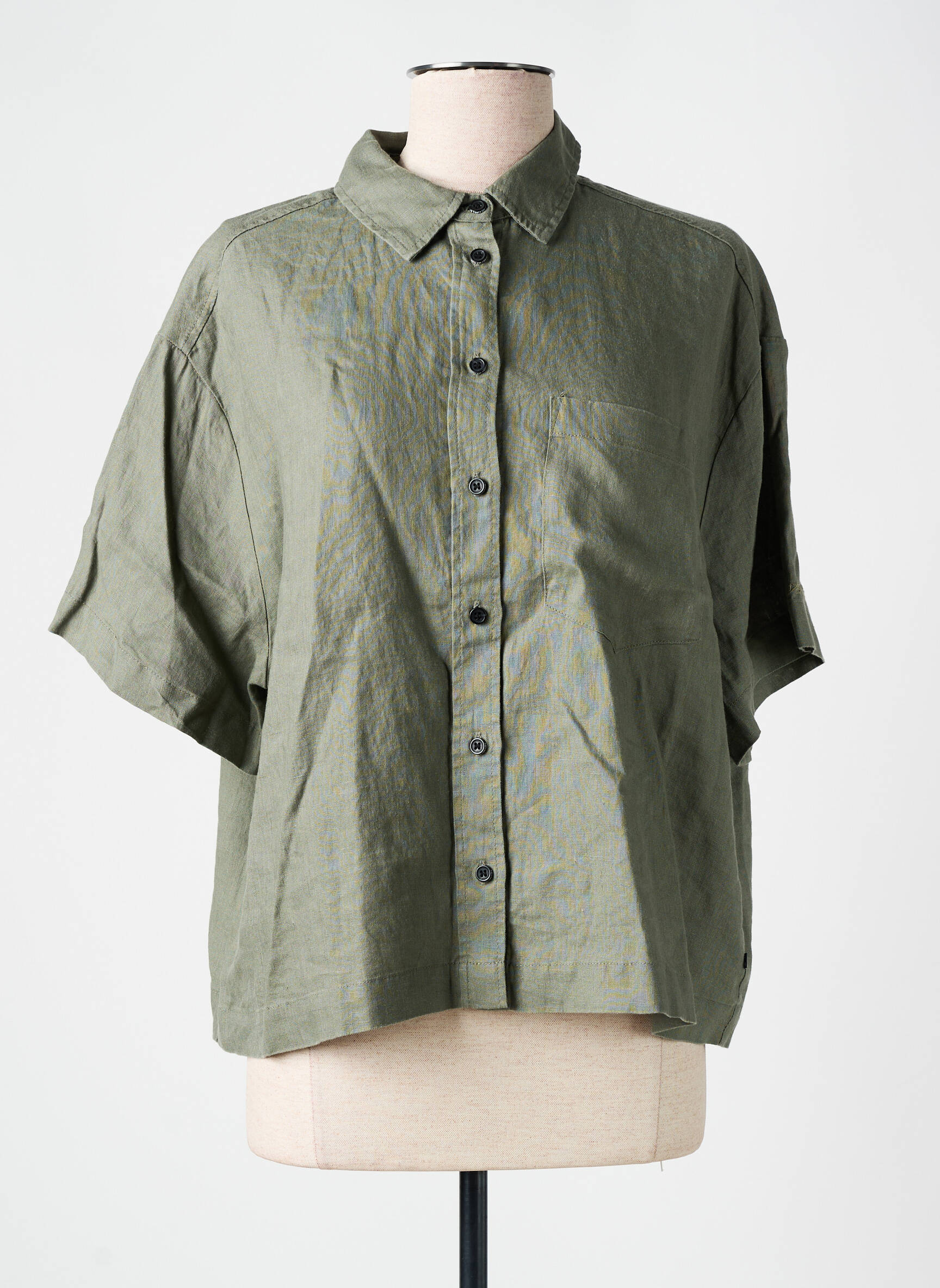 Chemisier Tissage Crêpe Vert Le Temps Des Cerises Femme 2561575