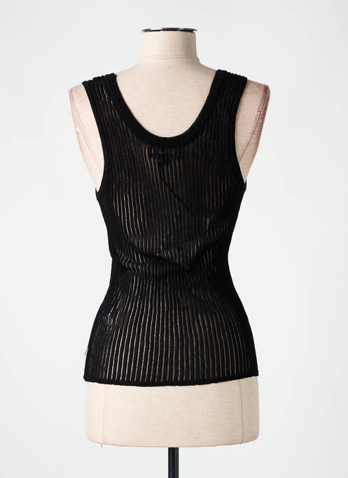 Pull maille ajourée sans manche noir FREEMAN T.PORTER femme