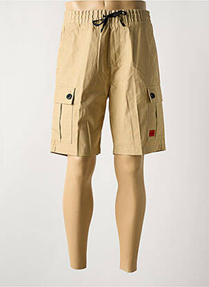 Bermuda taille élastique beige HUGO BOSS homme