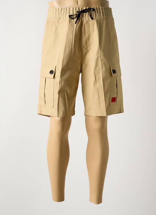 Bermuda taille élastique beige HUGO BOSS homme