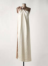 Robe longue coupe fluide fines bretelles beige IMPERIAL femme