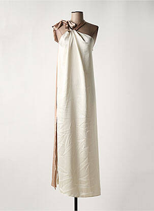 Robe longue coupe fluide fines bretelles beige IMPERIAL femme