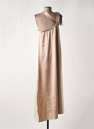 Robe longue coupe fluide fines bretelles beige IMPERIAL femme