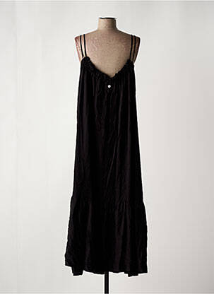 Robe longue coupe évasée fines bretelles noir PLEASE femme