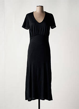 Robe longue manches courtes manches courtes noir LE TEMPS DES CERISES femme