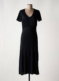 Robe longue manches courtes manches courtes noir LE TEMPS DES CERISES femme