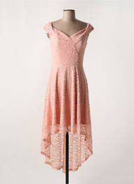 Robe mi-longue fermeture zippée au dos manches courtes rose H.R HOMRAIN femme