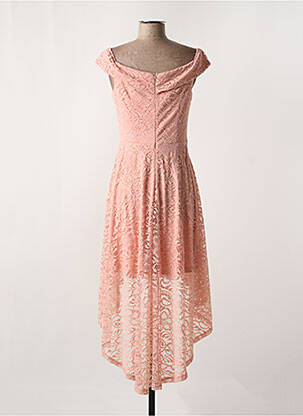 Robe mi-longue manches courtes manches courtes rose H.R HOMRAIN femme