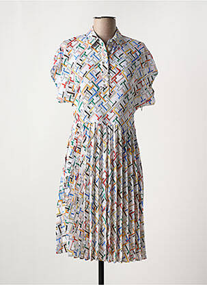 Robe mi-longue imprimé fantaisie manches courtes blanc TOMMY HILFIGER femme