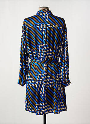 Robe courte coupe fluide manches longues bleu FREEMAN T.PORTER femme