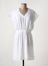 Robe mi-longue manches courtes manches courtes blanc LE TEMPS DES CERISES femme