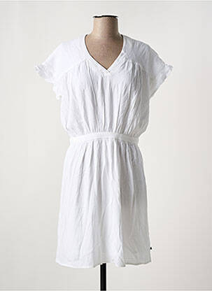 Robe mi-longue manches courtes manches courtes blanc LE TEMPS DES CERISES femme
