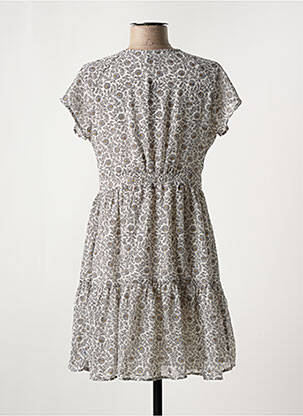Robe courte coupe fluide manches courtes beige LE TEMPS DES CERISES femme