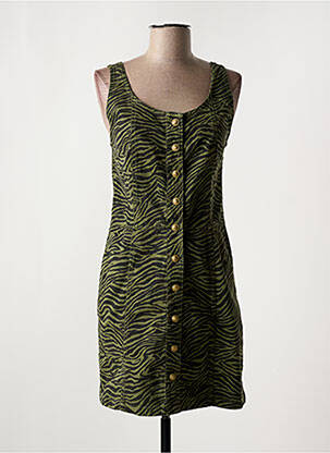 Robe courte col rond fines bretelles vert LE TEMPS DES CERISES femme
