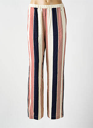Pantalon large tissage popeline taille normale beige TOMMY HILFIGER femme
