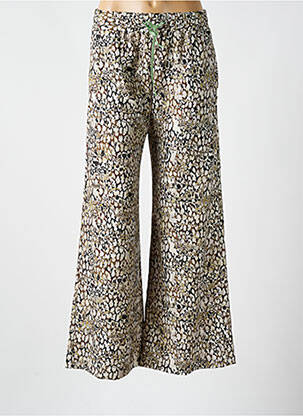 Pantalon large tissage popeline taille normale beige PLEASE femme