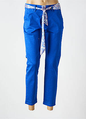 Pantalon chino tissage popeline taille normale bleu FREEMAN T.PORTER femme