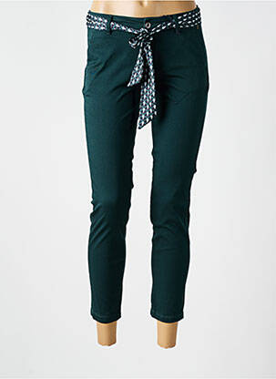Pantalon chino tissage popeline taille normale vert FREEMAN T.PORTER femme