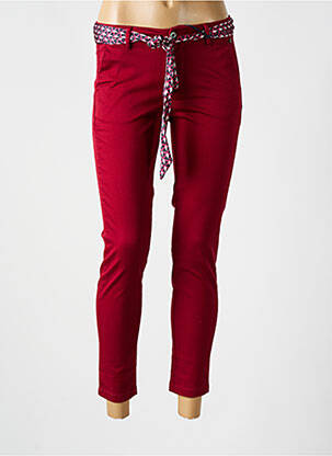 Pantalon chino tissage popeline taille normale rouge FREEMAN T.PORTER femme