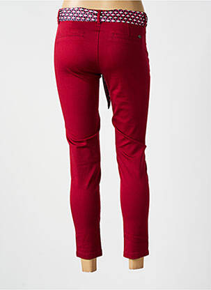 Pantalon chino tissage popeline taille normale rouge FREEMAN T.PORTER femme
