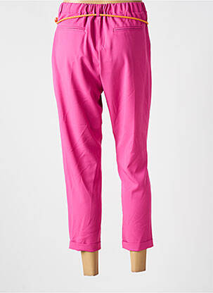 Pantalon chino poches taille haute rose PLEASE femme