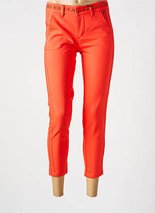 Pantalon chino tissage popeline taille normale orange FREEMAN T.PORTER femme