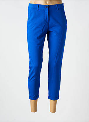 Pantalon chino fermeture zippée sous rabat boutonné taille normale bleu IMPERIAL femme