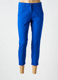 Pantalon chino fermeture zippée sous rabat boutonné taille normale bleu IMPERIAL femme